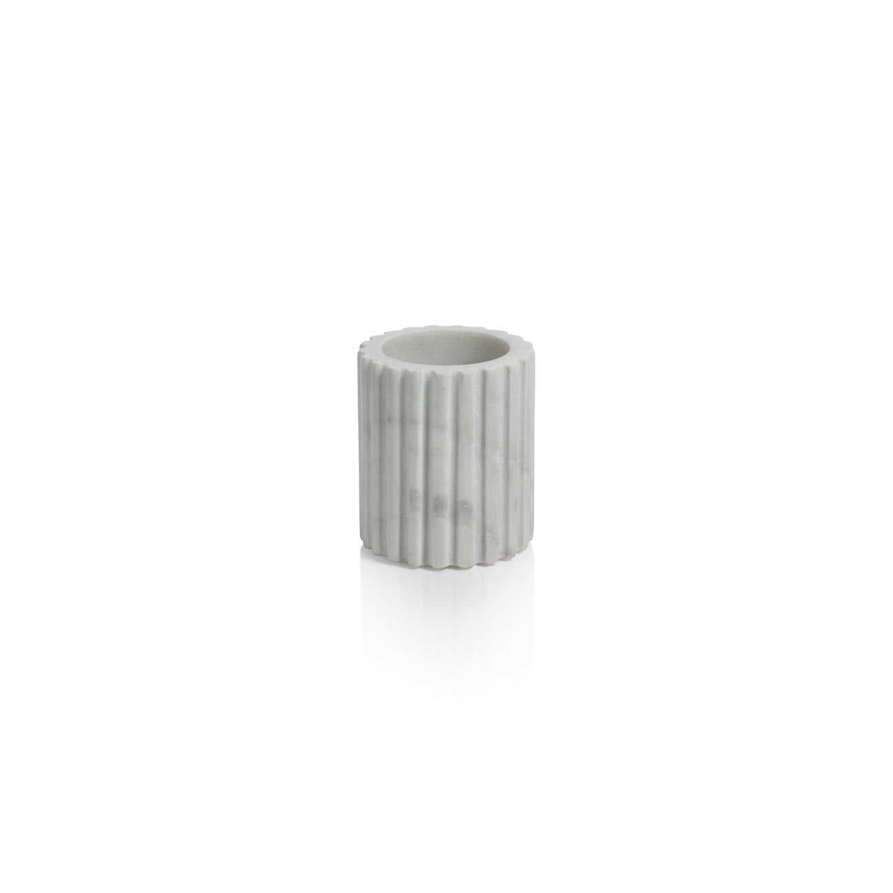 Camogli Fluted White Marble Tumbler - Jar by Carlyle Avenue