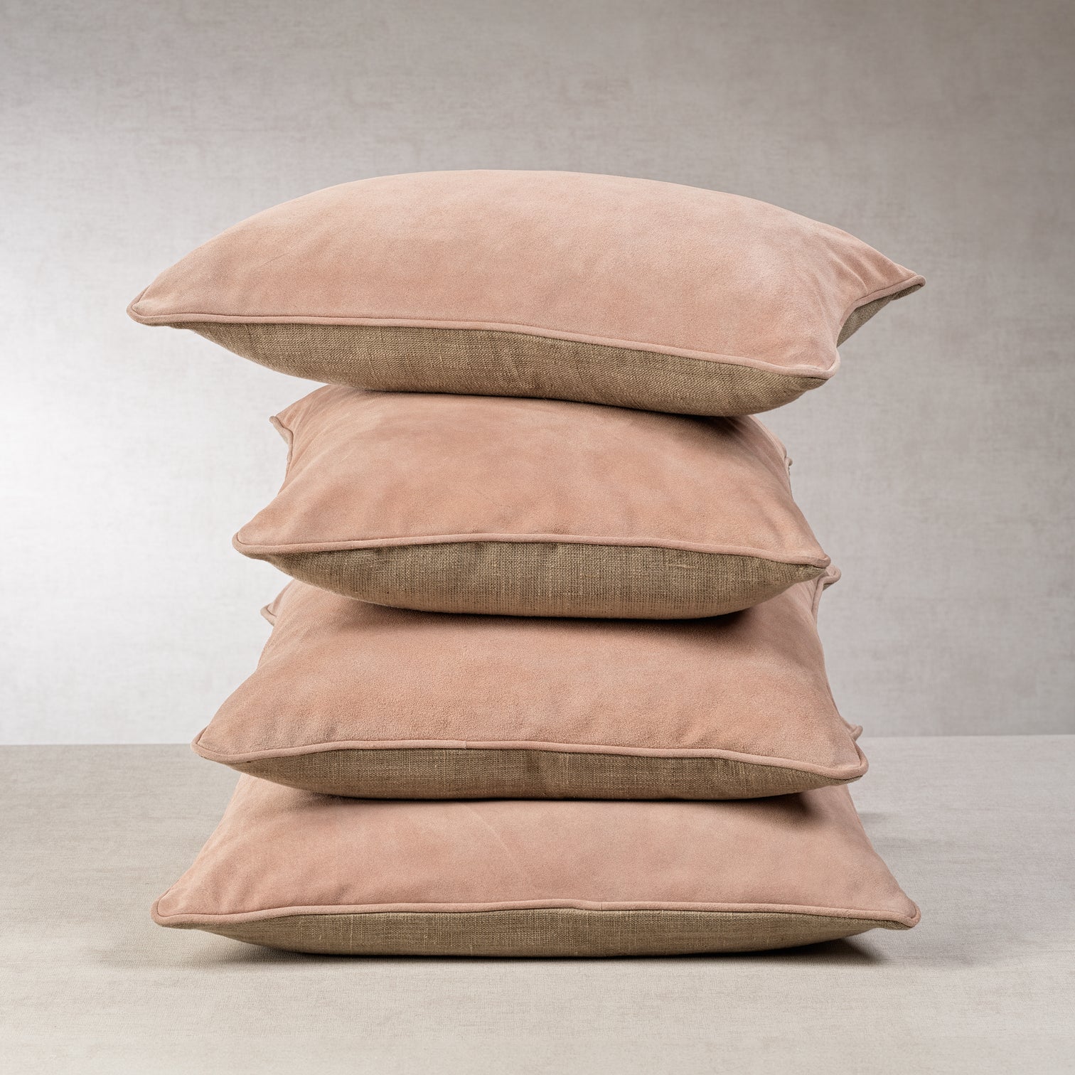 Suede Linen Blend Accent Pillow Amalfi Blush