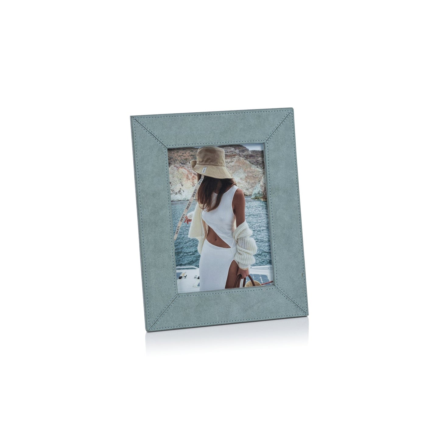 Suede Photo Frame - Cote D'Azur Blue - Picture Frames by Carlyle Avenue