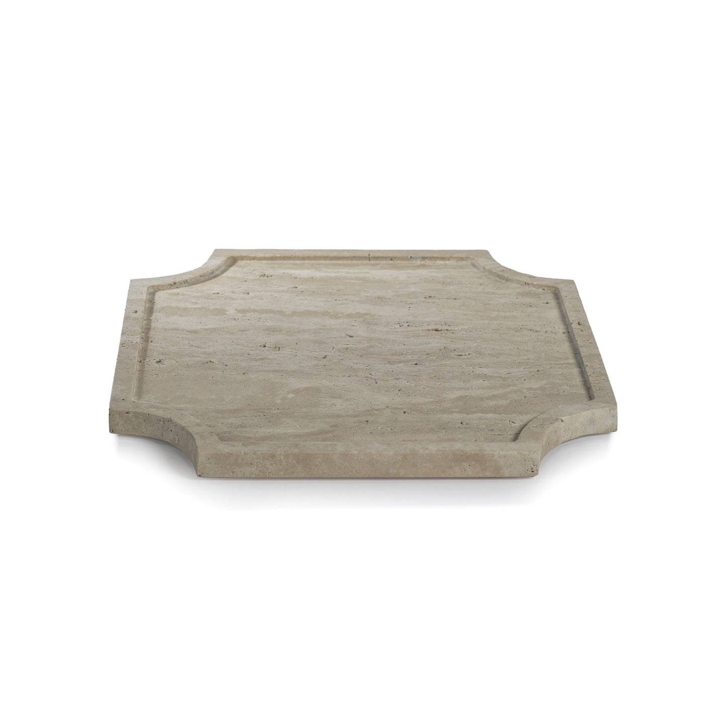 Zellige Travertine Stone Tray - Decorative Trays by Carlyle Avenue