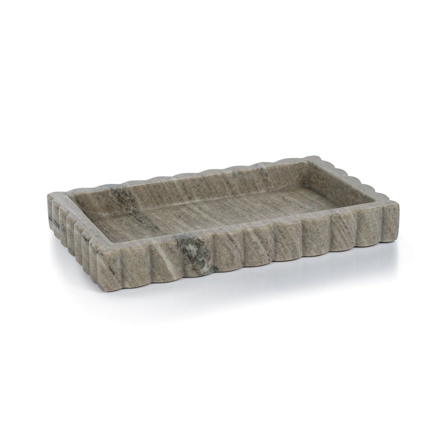 Intricate Scallop Marble Tray - Large - Tray by Carlyle Avenue