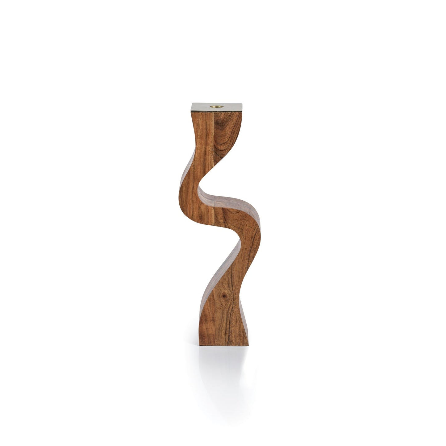 Wavy Acacia Wood Taper Holder - Candle Holders by Carlyle Avenue