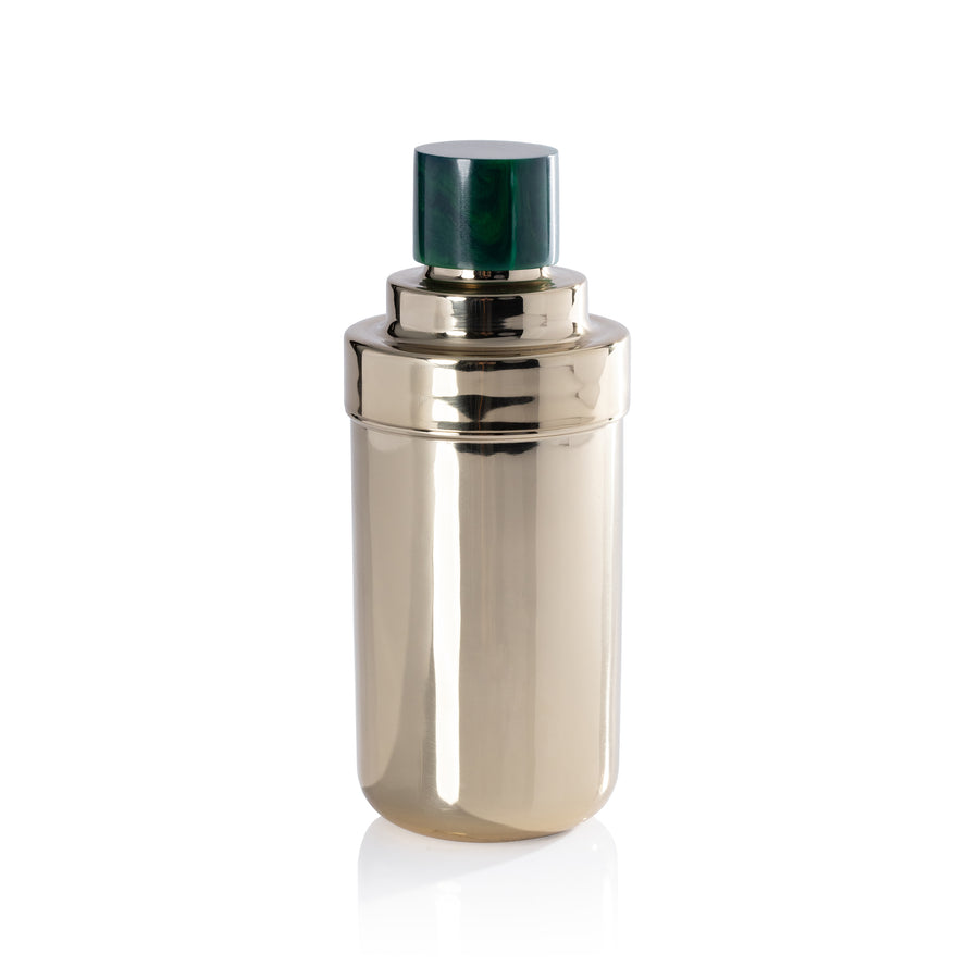Spiga Cocktail Shaker - Gold & Green - Barware by Carlyle Avenue