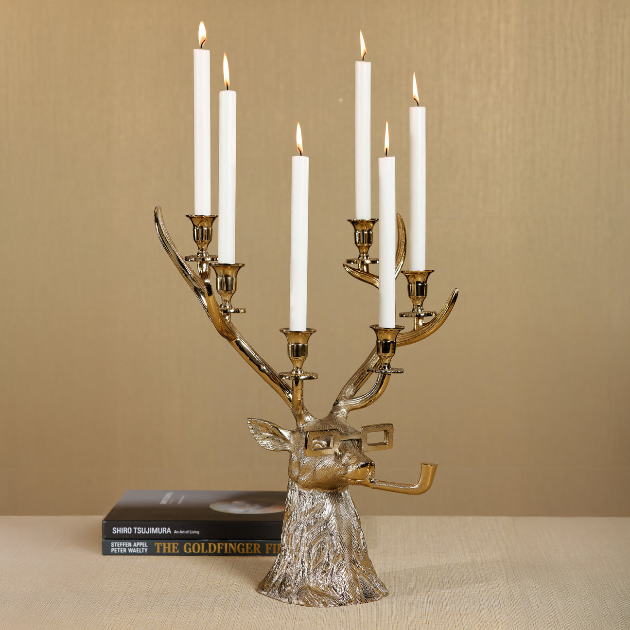 Pipe-Lit Stag 6-Tier Candle Holder