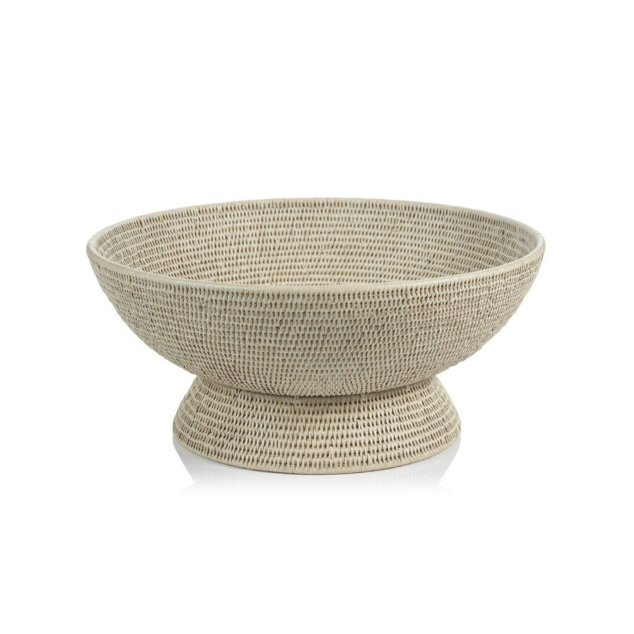 Lulu Large Rattan Footed Bowl - BOWL by Carlyle Avenue