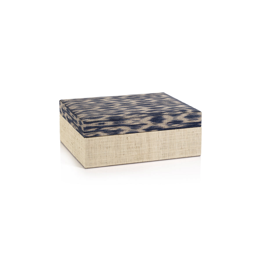 Blue & Natural Raffia Box - Boxes by Carlyle Avenue