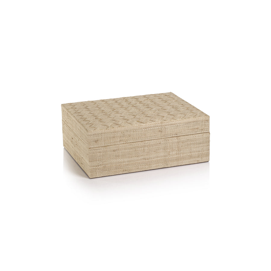 La Bocca Woven Raffia Box - Natural - Decorative Accessories by Carlyle Avenue