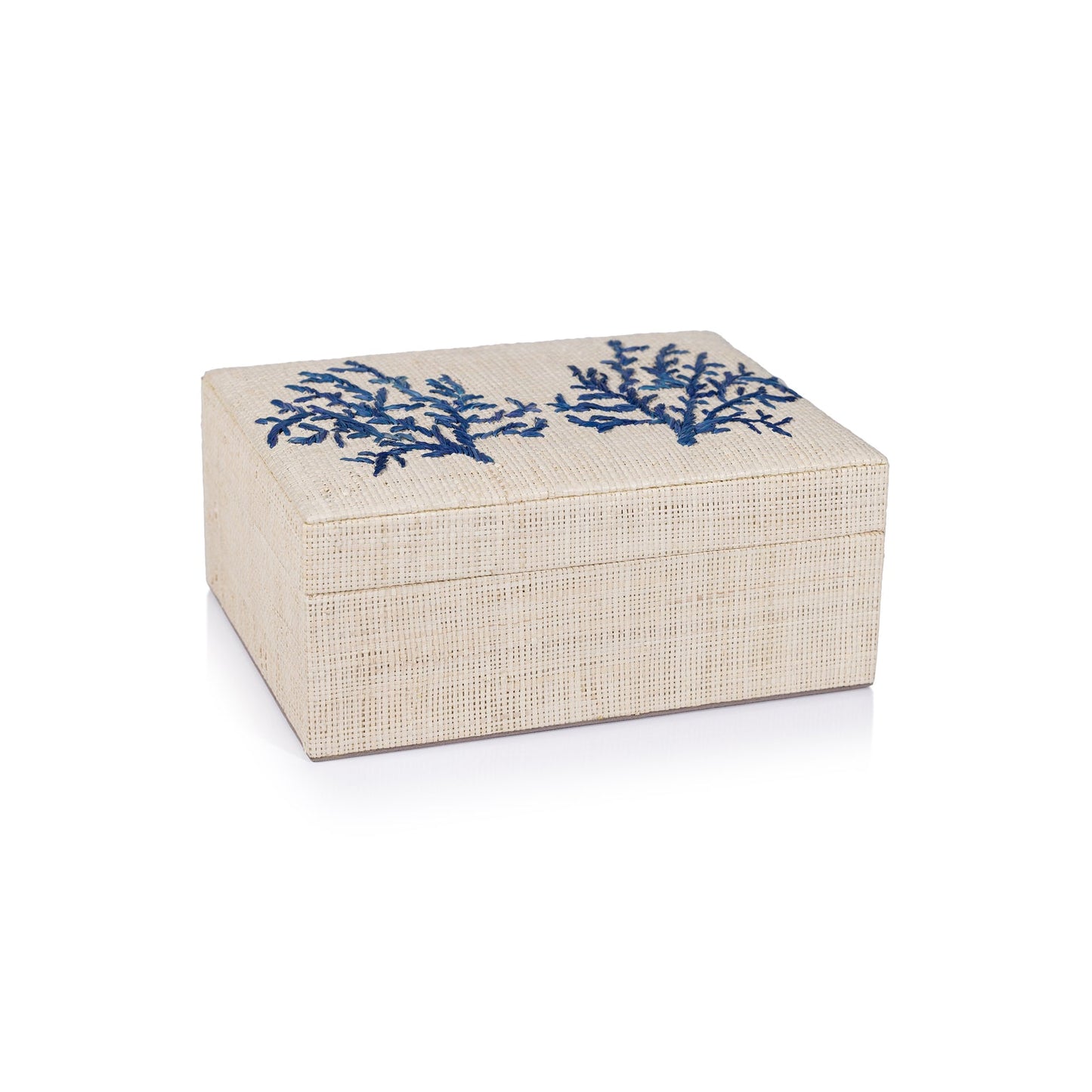Coral Lagoon Natural Fiber Raffia Box