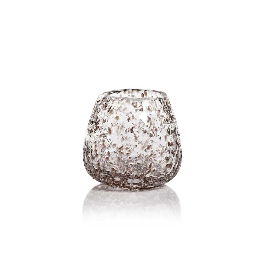 Scissor Cut Glass Vase / Candle Holder with Glass Chips - Candle Accessories by Carlyle Avenue