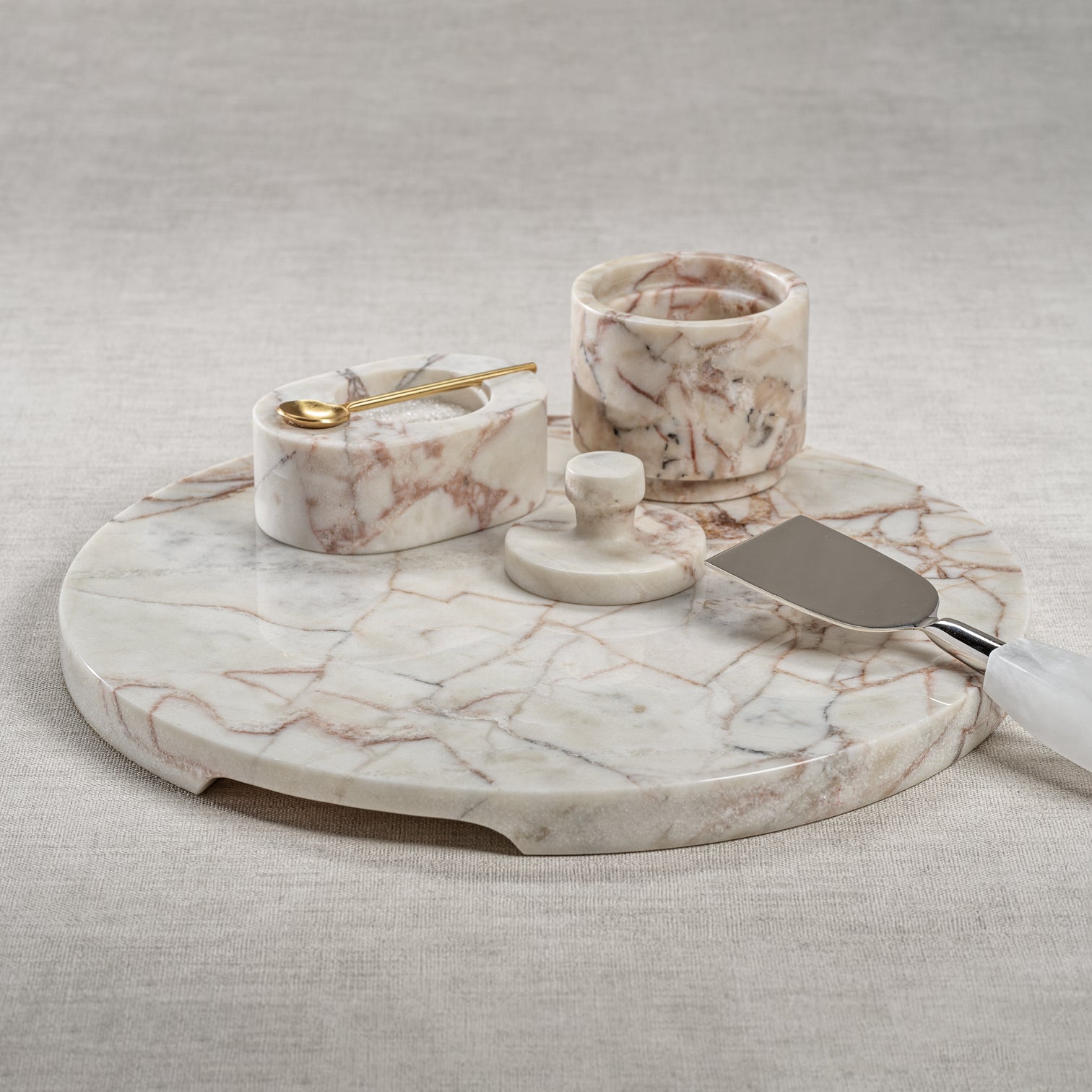 Rosso Verona Polished Marble Cheese & Charcuterie Board