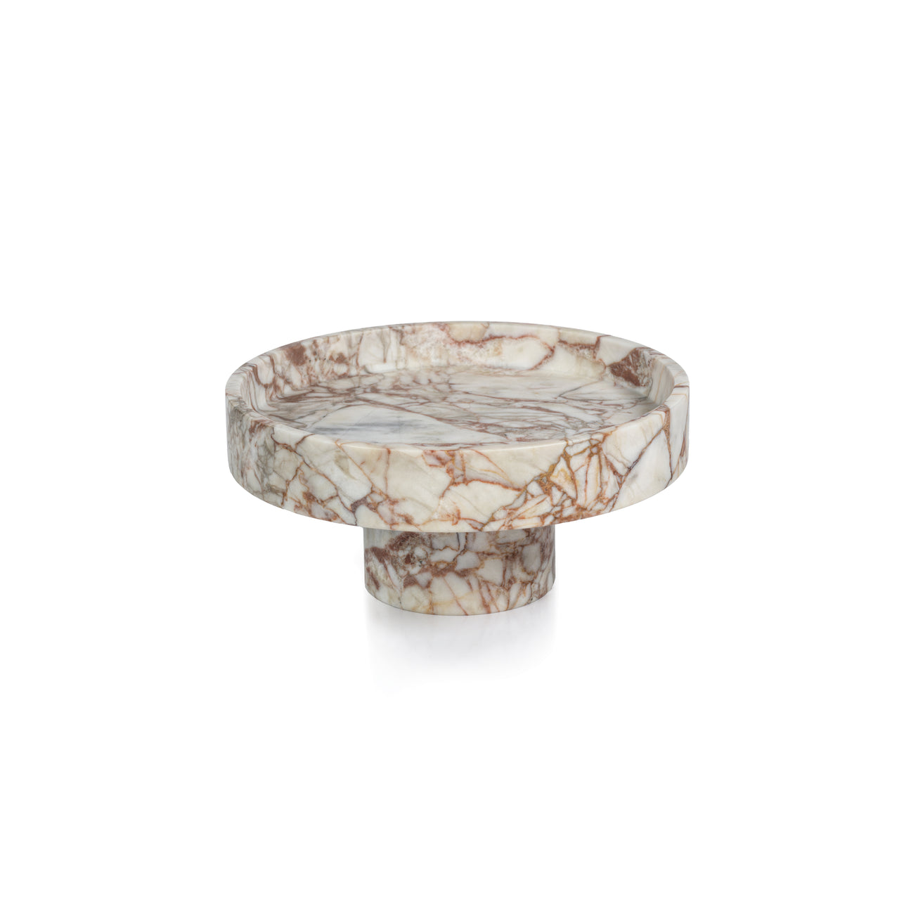 Footed Rosso Verona Marble Bowl