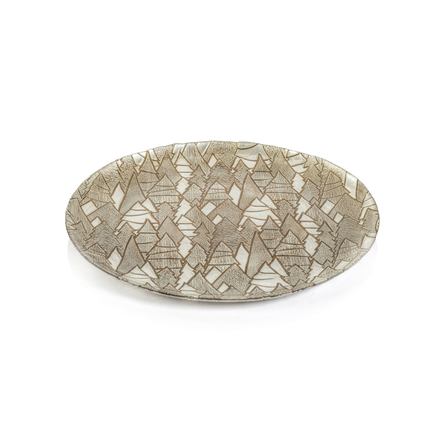 Alpine Tree Glass Platter - Gold - Set of 6 - Tableware by Carlyle Avenue