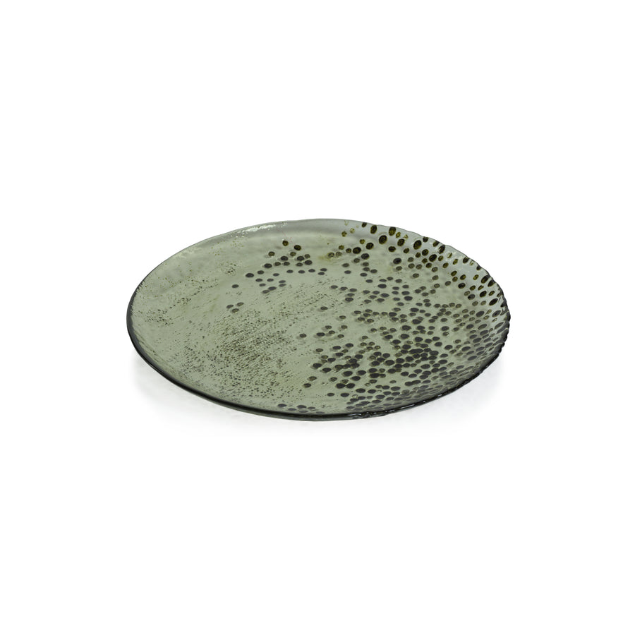 Dotted Glass Plate - Green - Tableware by Carlyle Avenue