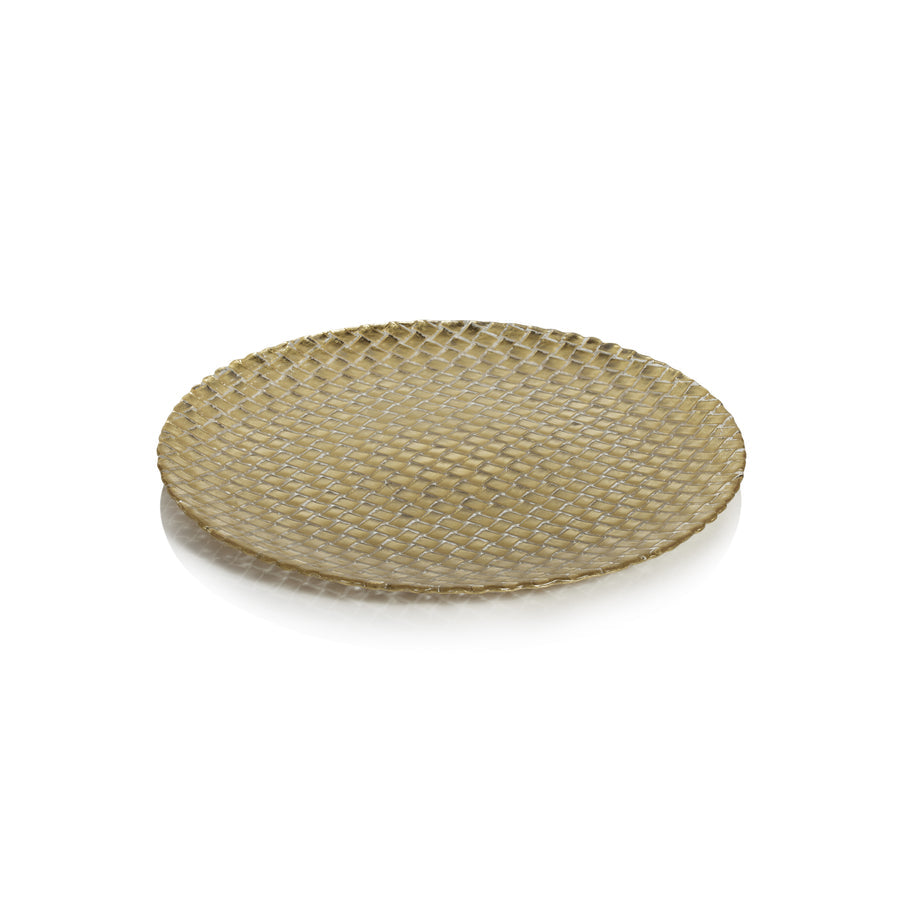 Braided Glass Plate - Gold - Plates by Carlyle Avenue