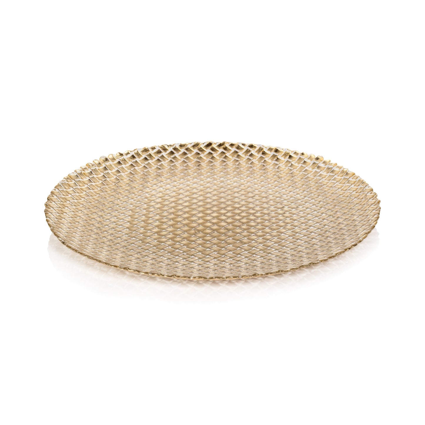 Braided Glass Plate - Gold - Serveware by Carlyle Avenue