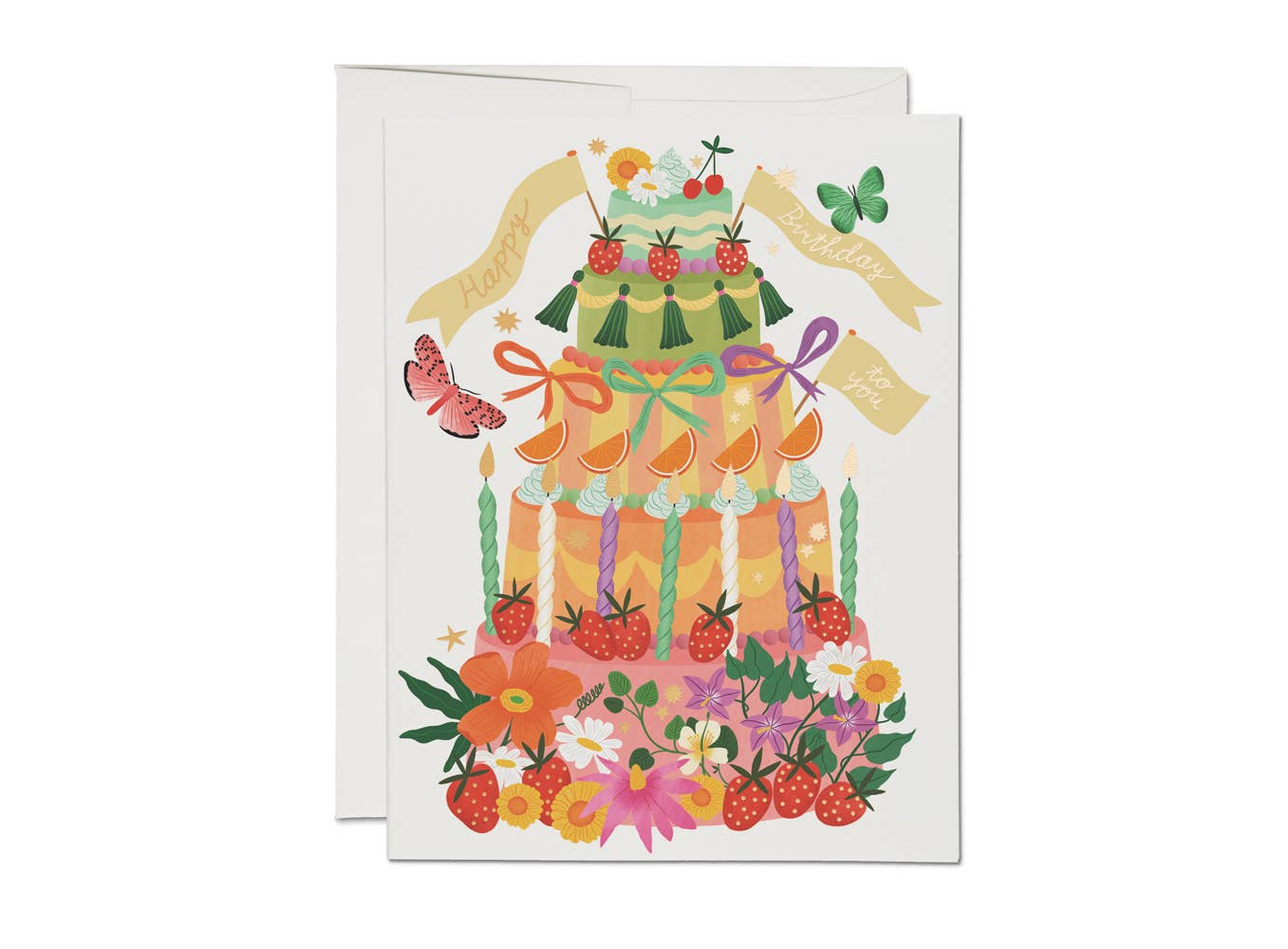 Whimsical Cake birthday greeting card - by Carlyle Avenue