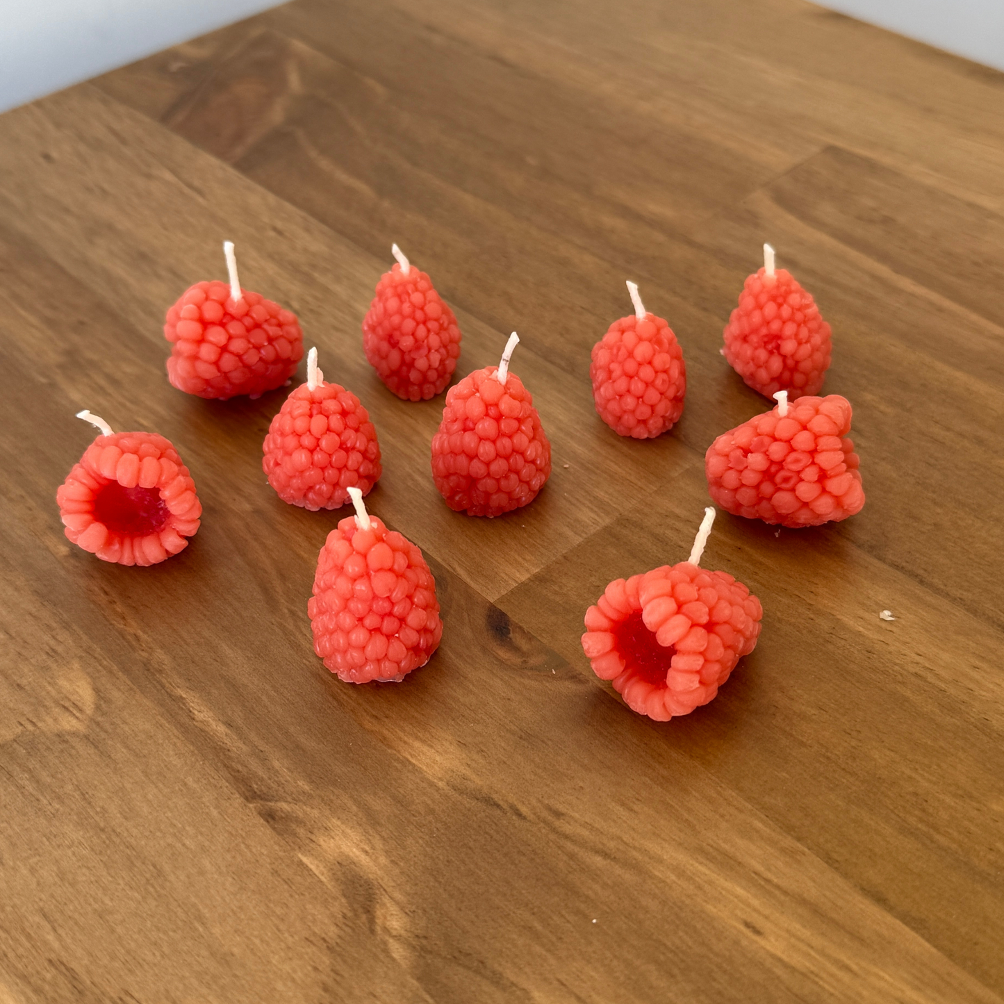 Beeswax Double Gold (pink) Raspberry Birthday Candles