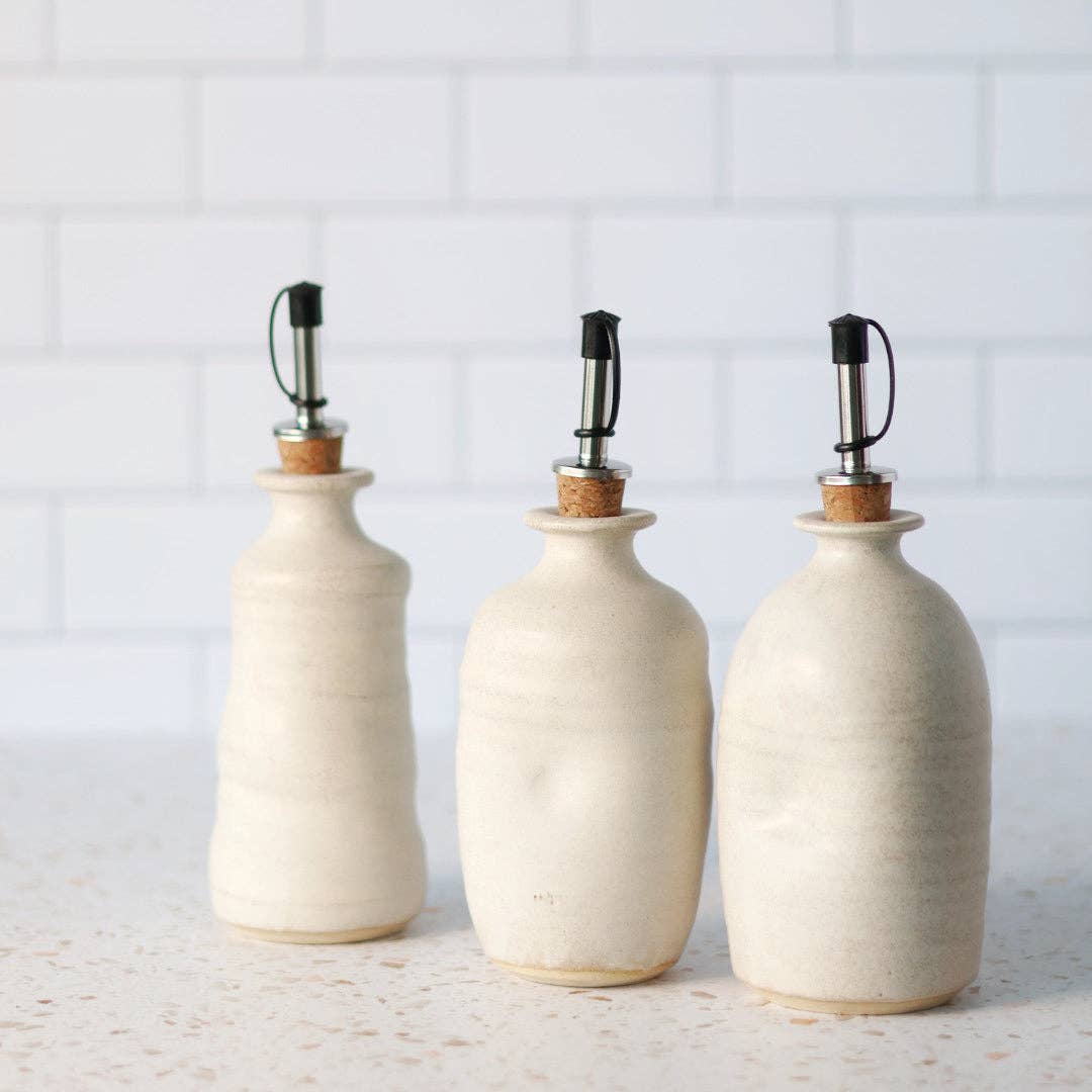 Handmade Ceramic Olive Oil Cruet - Cream - Kitchenware by Carlyle Avenue