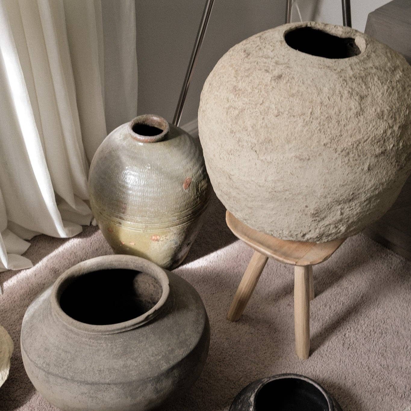 Paper Mache Pot Round - Vases by Carlyle Avenue