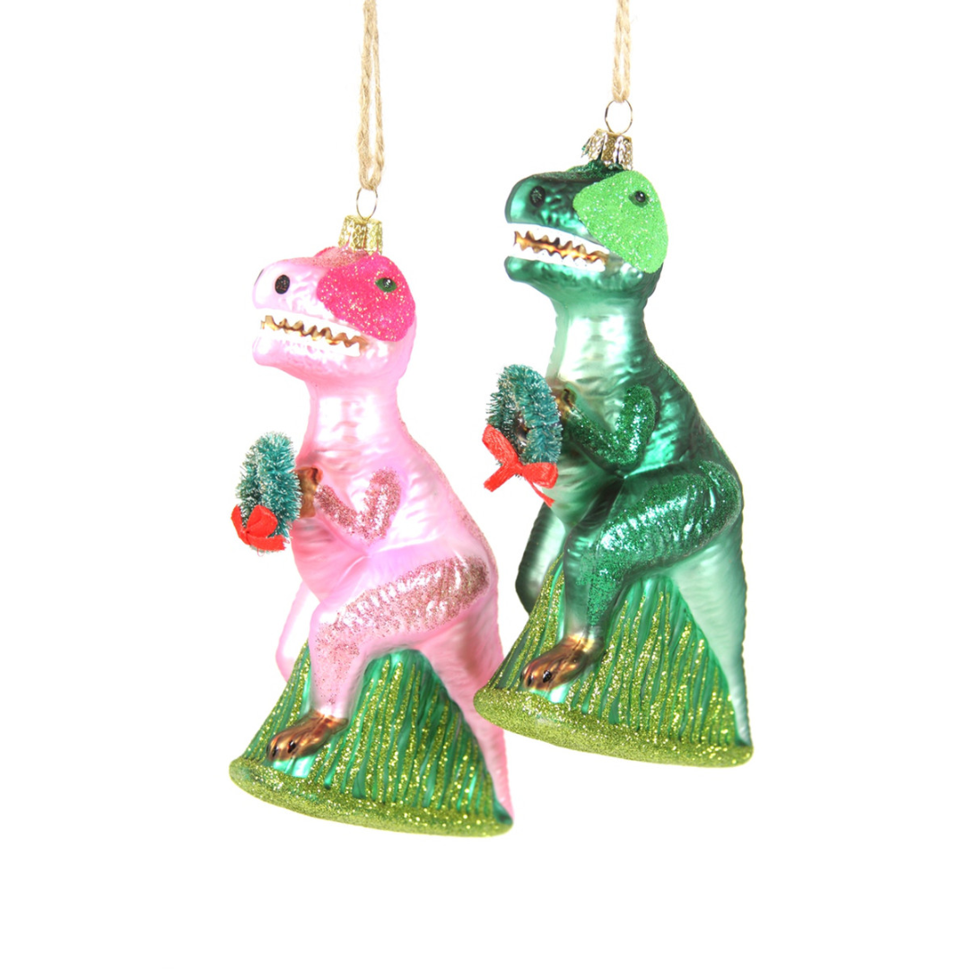 Merry Merry T-Rex Ornament - Set of 2