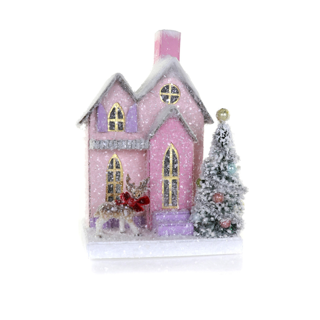 Petite Pink House - Christmas Decor by Carlyle Avenue