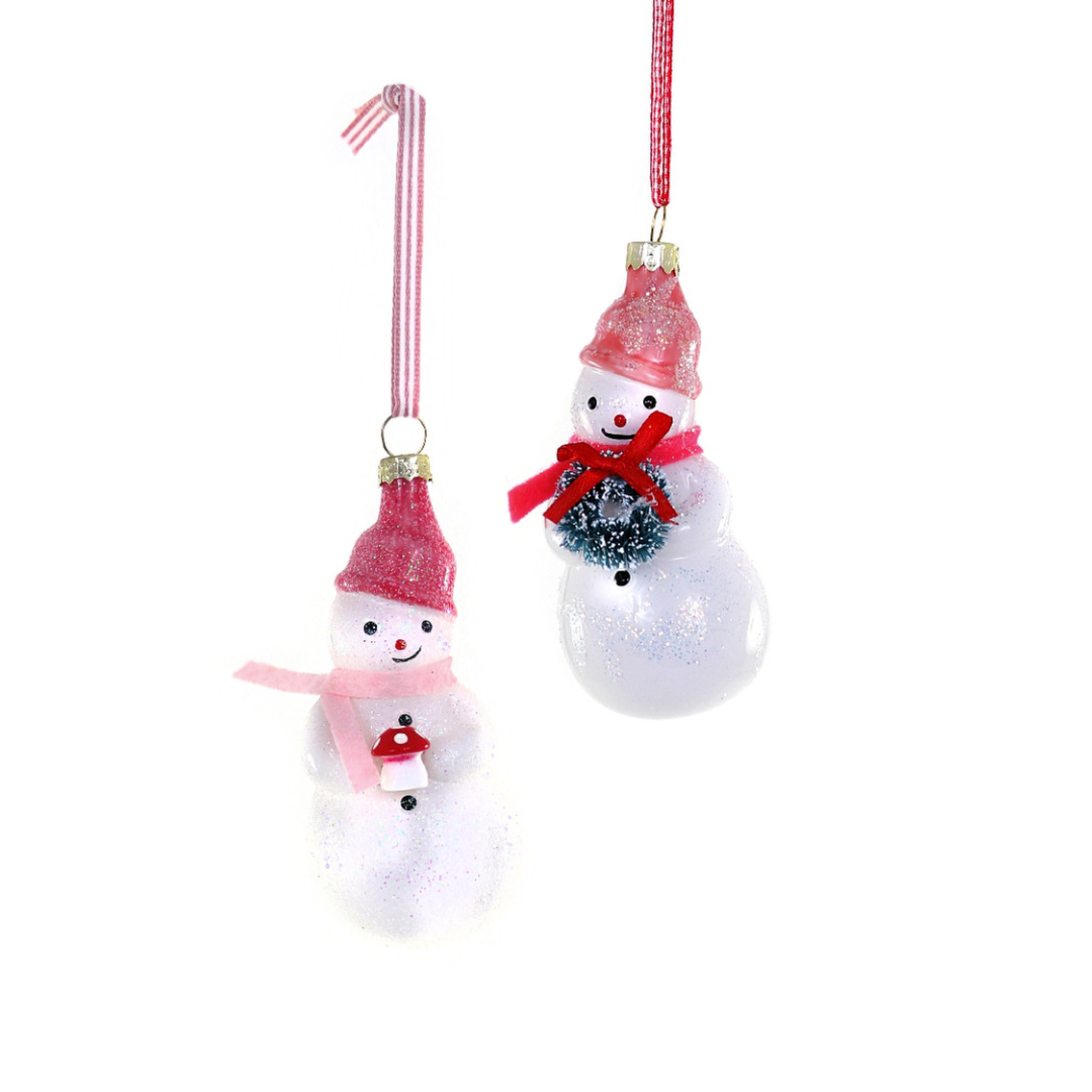 Set of 2 Assorted Wintertide Snowman Ornament