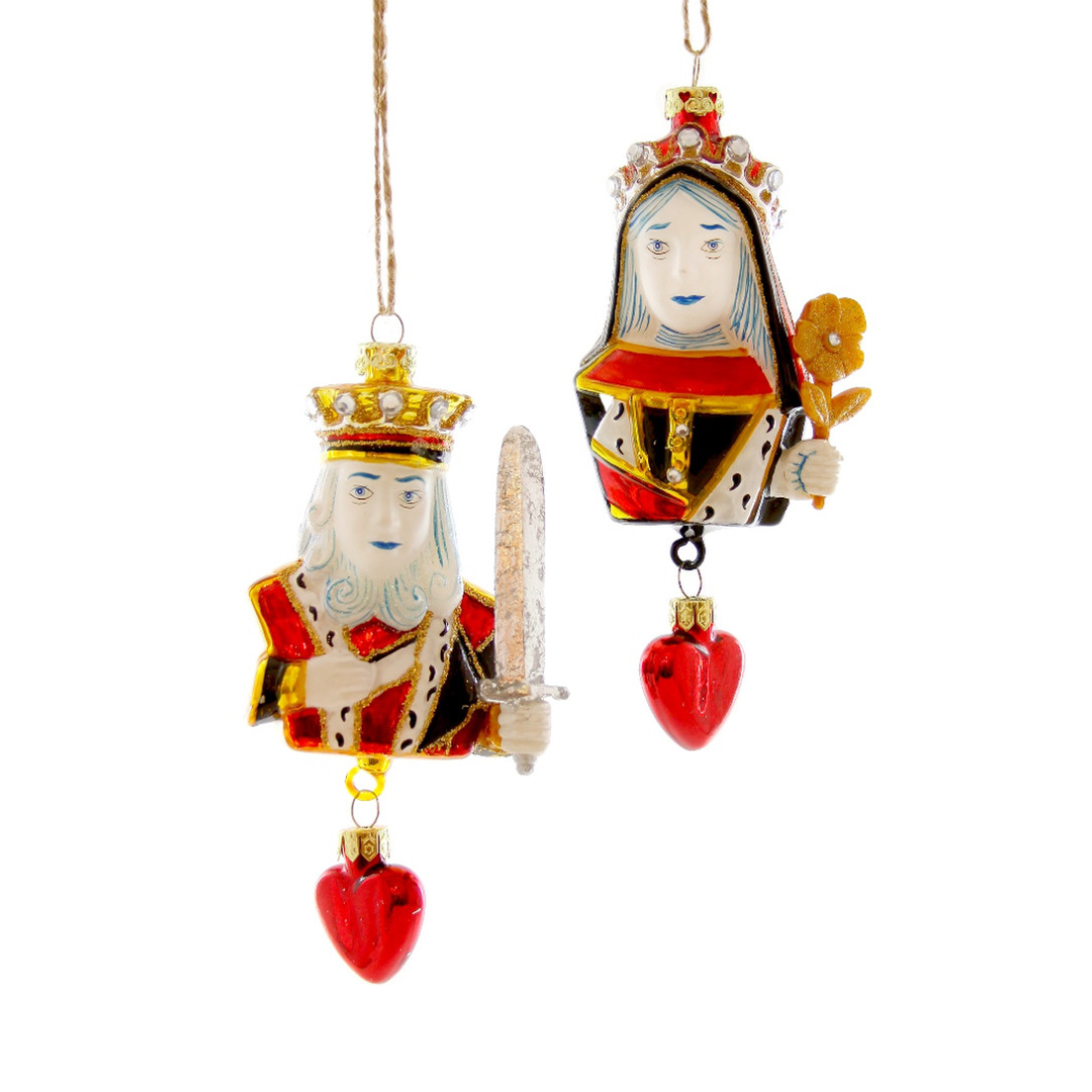King & Queen of Hearts Ornaments- Set of 2
