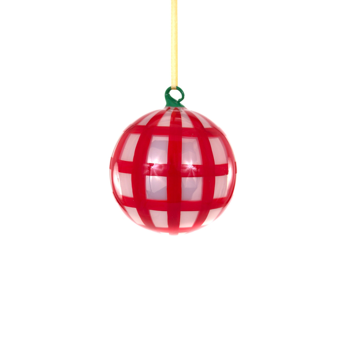 Jolly Gingham Bauble - Pink