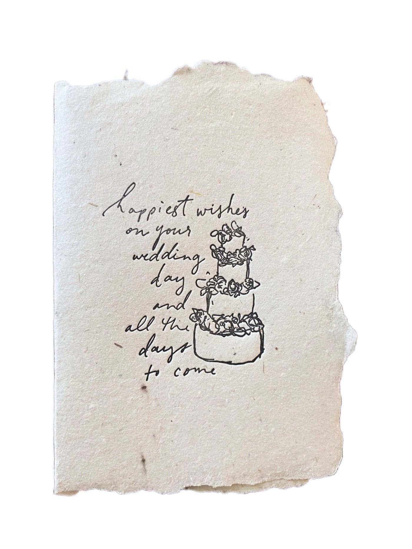 Happiest wishes wedding cake card - by Carlyle Avenue