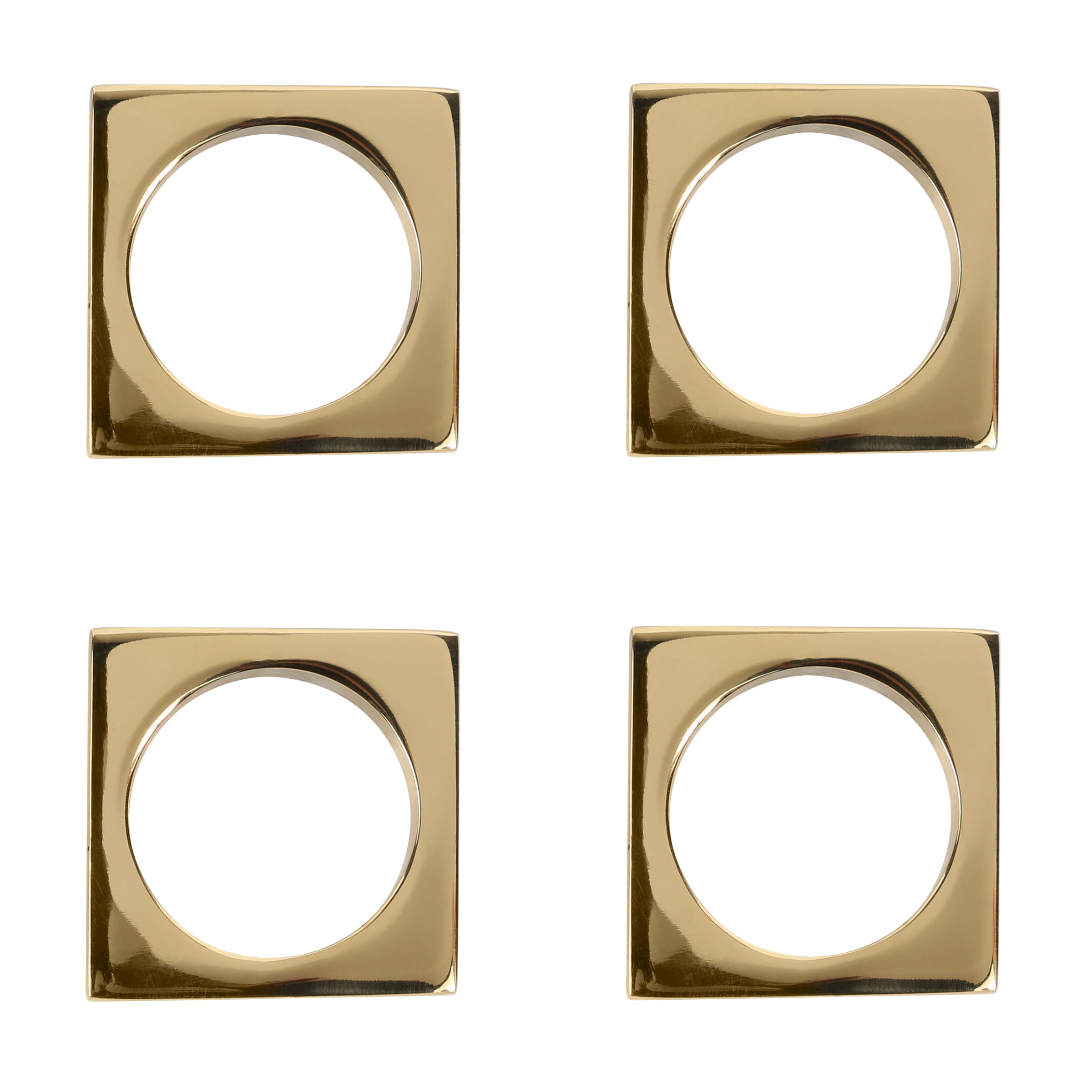 Brass Modernist Napkin Ring Set/2