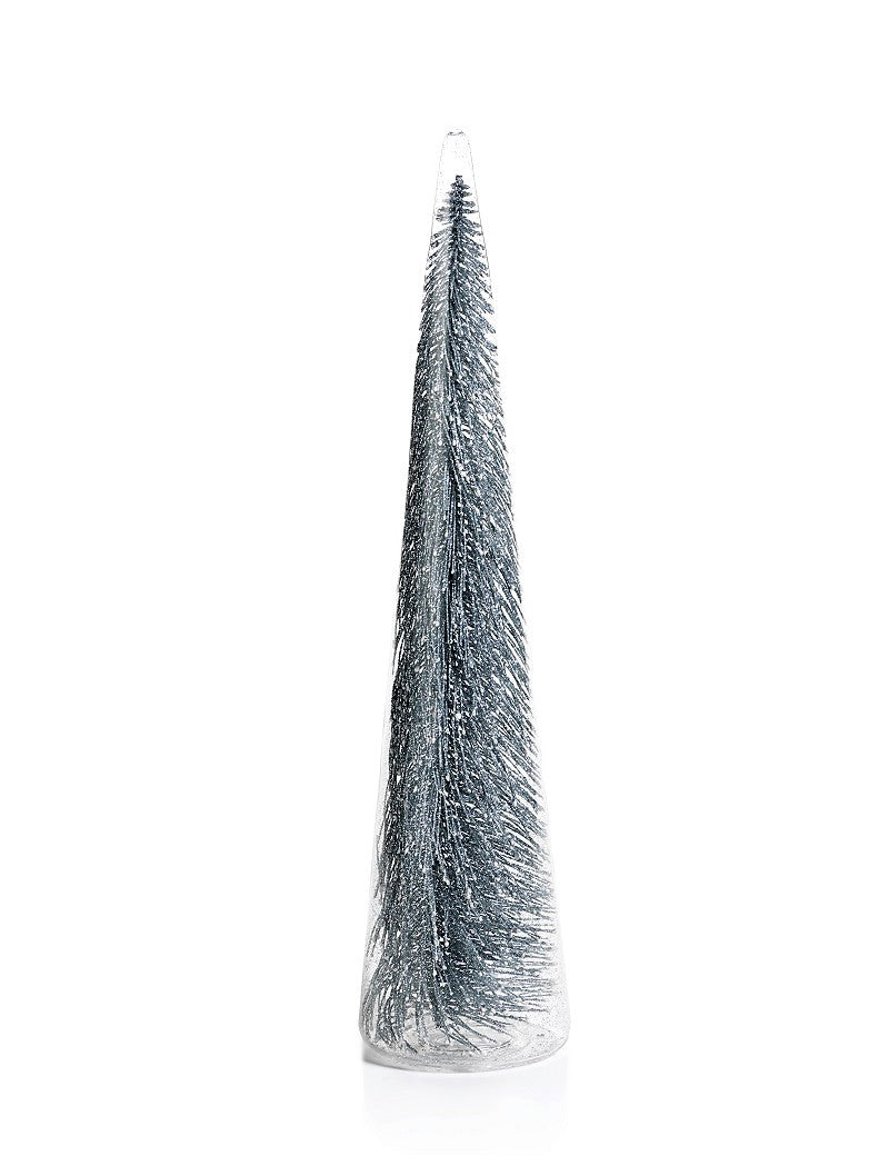 Clear Glass Decorative Tree w/Silver Glitter - CARLYLE AVENUE