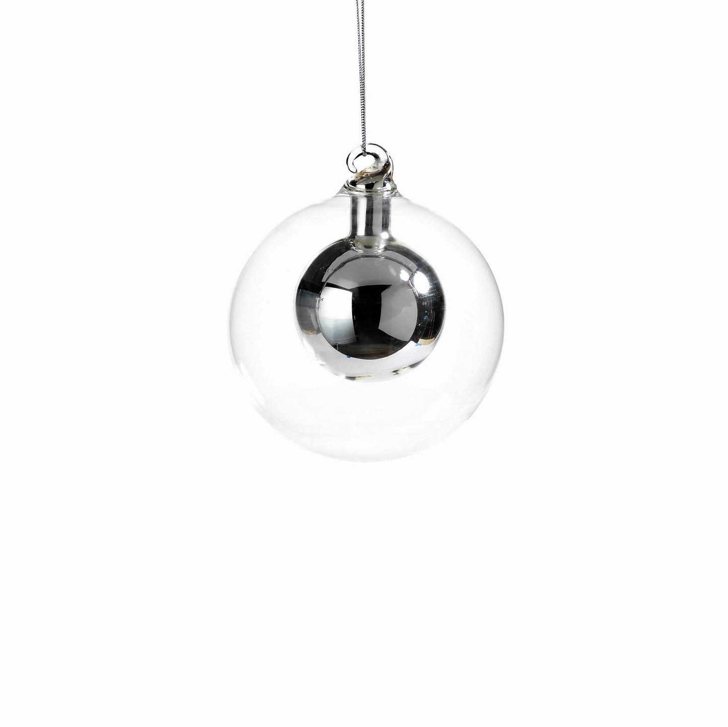 Double Glass Ball Ornament - Silver - Ornaments by Carlyle Avenue