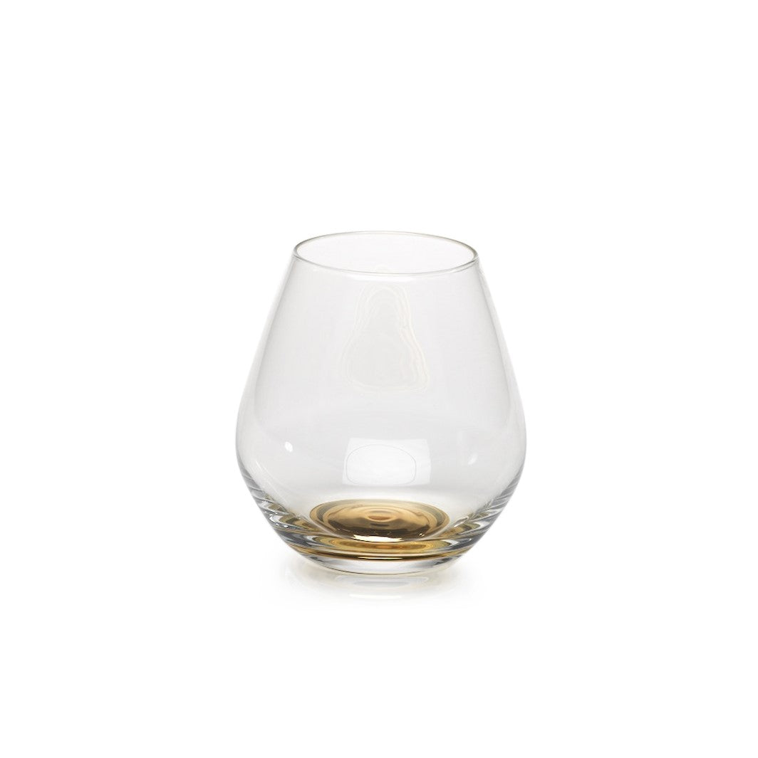 Golden Base Stemless Glass - Set of 4 - CARLYLE AVENUE