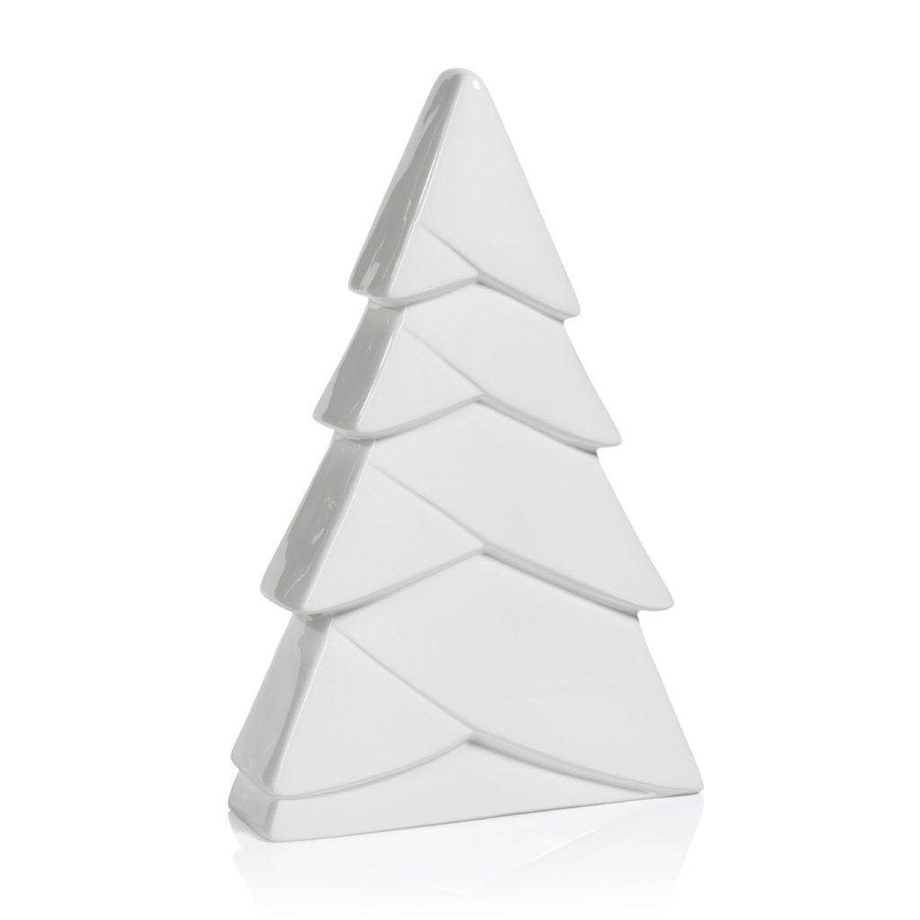 White Ceramic Snow Tree - CARLYLE AVENUE