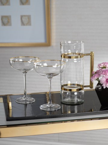 Martini Glass/Serving Bowl with Gold Rim - s/4 - Drinkware by Carlyle Avenue