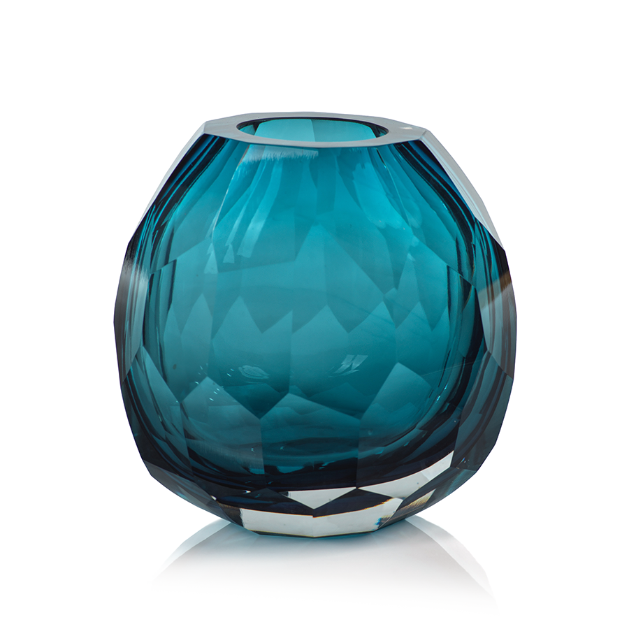 Maya Hand Cut Glass Vases - Vases by Carlyle Avenue