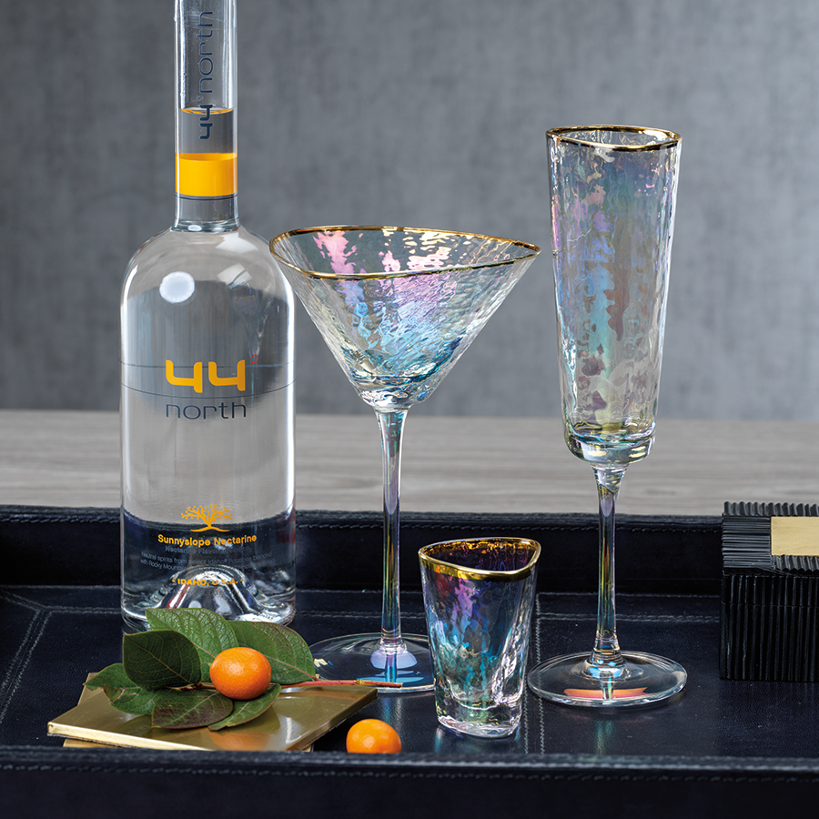 Aperitivo Triangular Stemware - Luster with Gold Rim - Drinkware by Carlyle Avenue