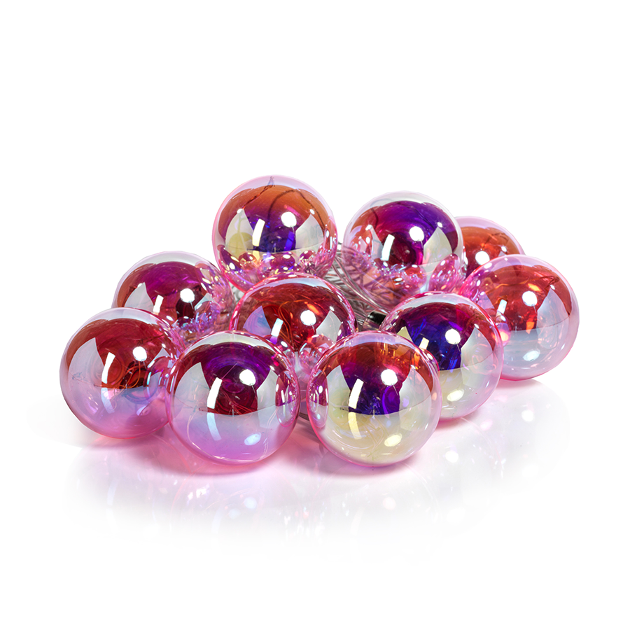 Set of 10 Rainbow LED String Lights in Box - Pink Rainbow - Christmas Decor by Carlyle Avenue