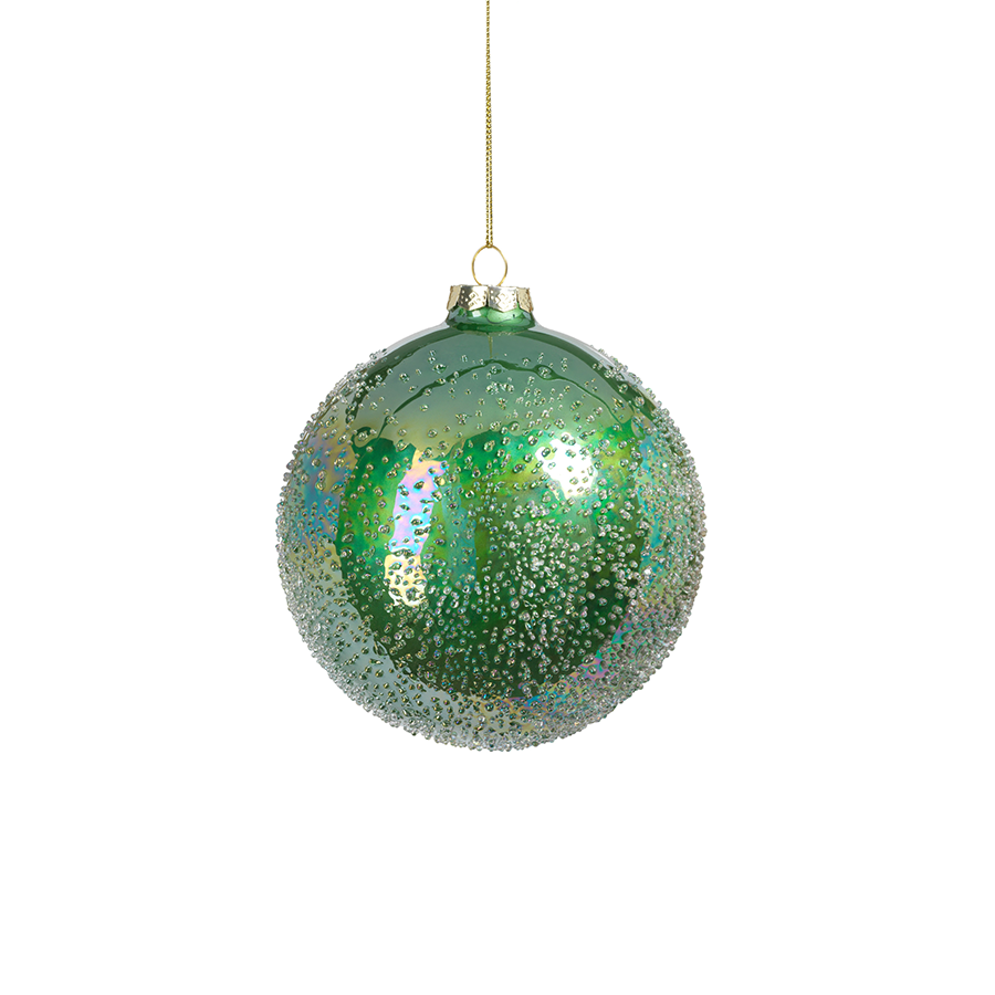 Sugared Green Glass Ornament - Ornaments by Carlyle Avenue