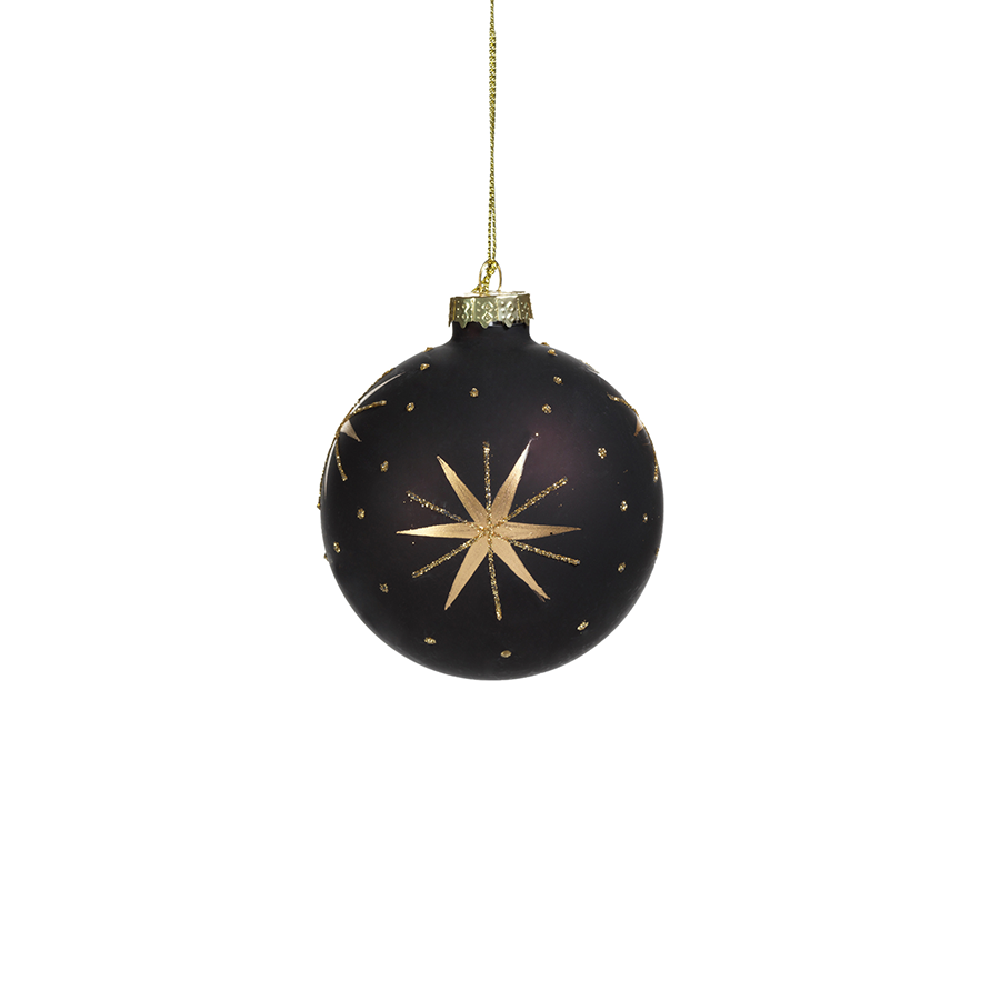 Gold & Black Star Design Ornament