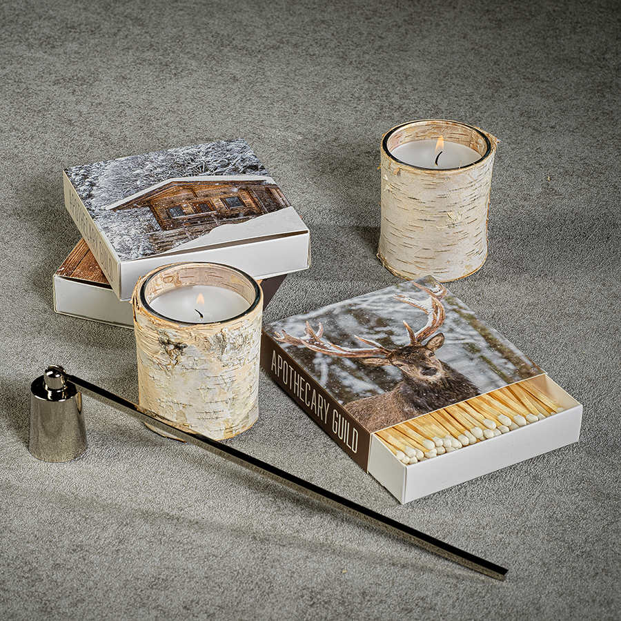 Matches - Chalet & Deer in the Snow - Set of 2