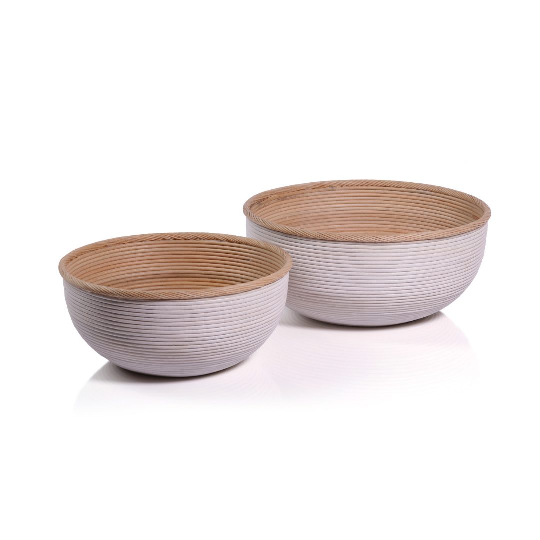 Santo Set of 2 Rattan Bowls - Baskets by Carlyle Avenue
