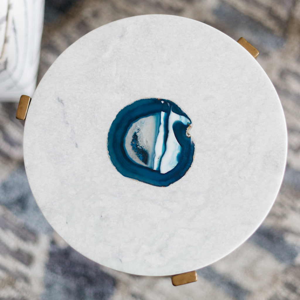 Caspian Agate and Marble Inlay Table - Furniture by Carlyle Avenue