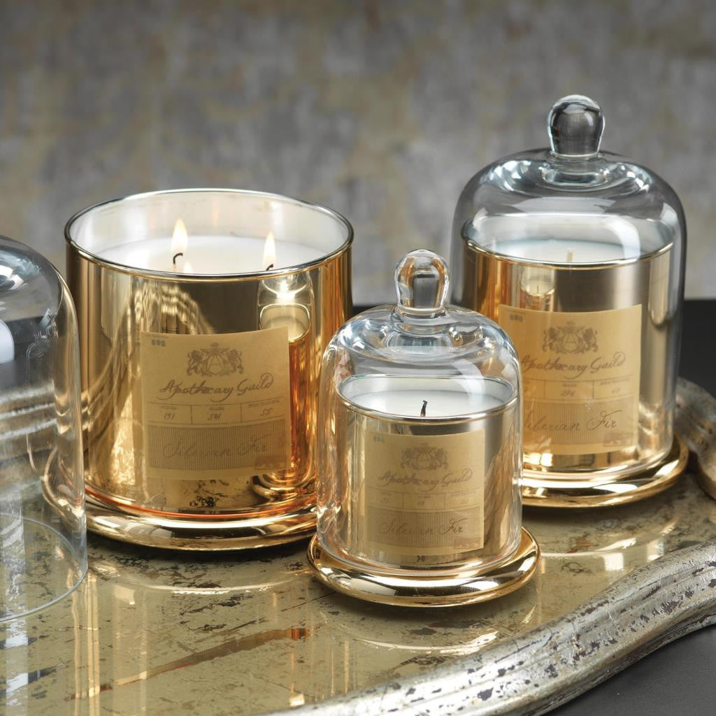 Apothecary Guild Domed Candle - Siberian Fir - Gold - Candles by Carlyle Avenue