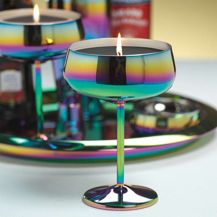 Metallic Rainbow Coupe Candle