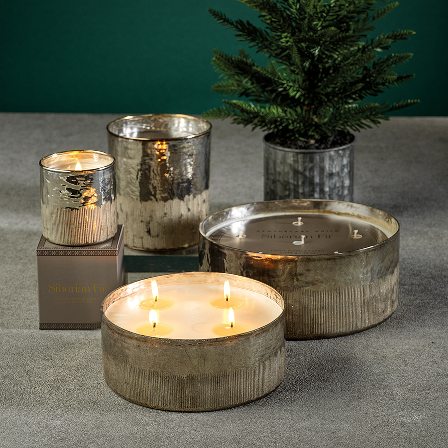 Siberian Fir Antique Gold Candle Jars - Candles by Carlyle Avenue