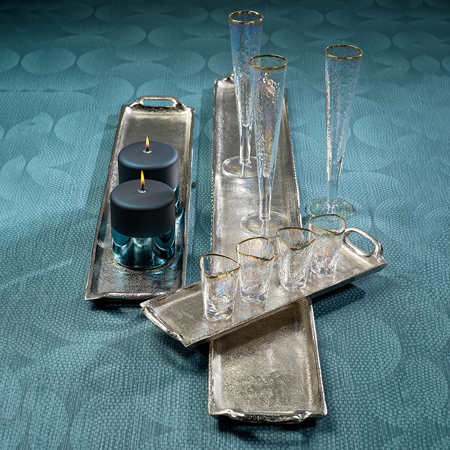 Rectangular Aluminum Tray - Silver Nickel - Trays by Carlyle Avenue