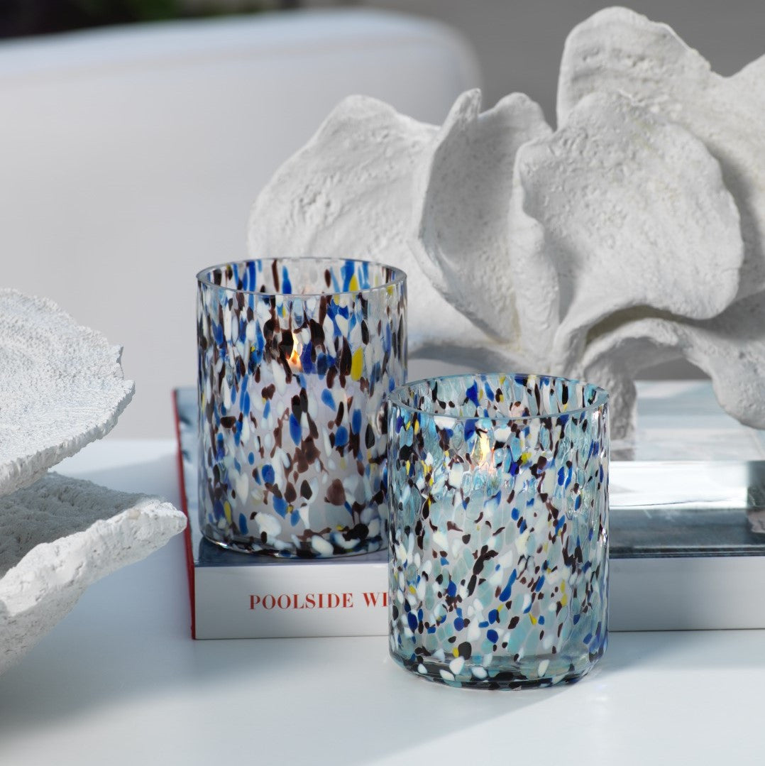 Amalfi Glass Tealight / Votive Holder - Set of 2 Assorted - CARLYLE AVENUE