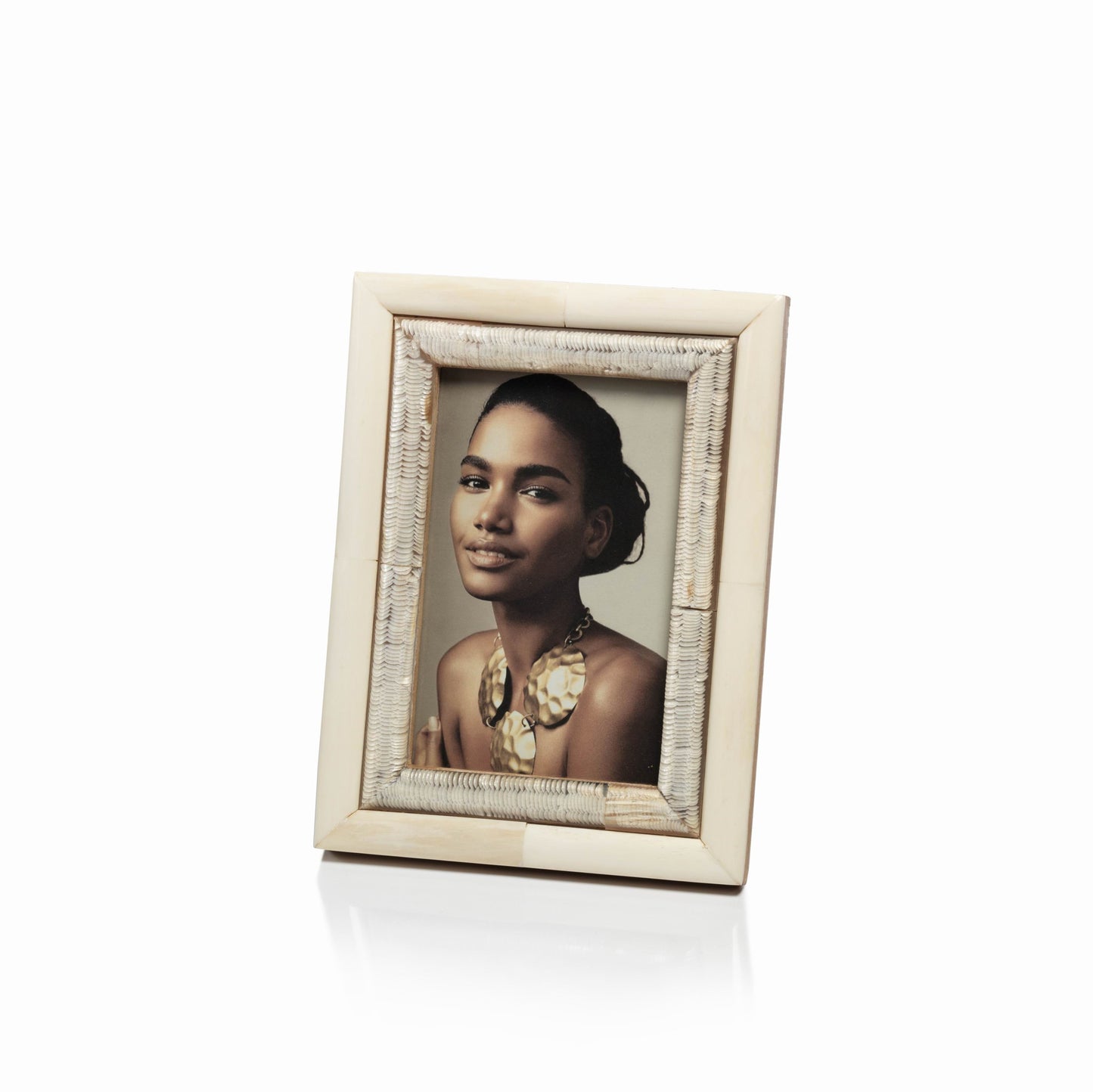 Oyster White Bone & Shagrin Horn Photo Frame - Picture Frames by Carlyle Avenue