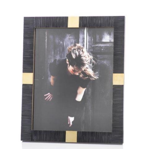 Maha Black Bone w/ Brass Trim Photo Frame - Picture Frames by Carlyle Avenue